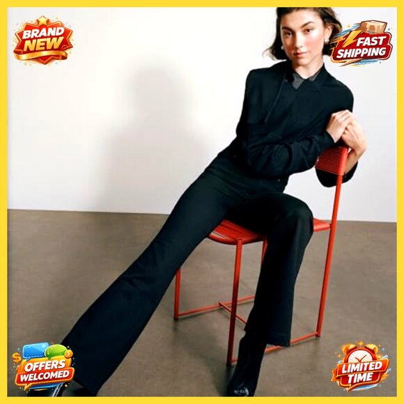 High-Rise Flare Jeans, Stretch Denim, Size 6, 32" Inseam, Flattering Fit - Picture 6 of 7